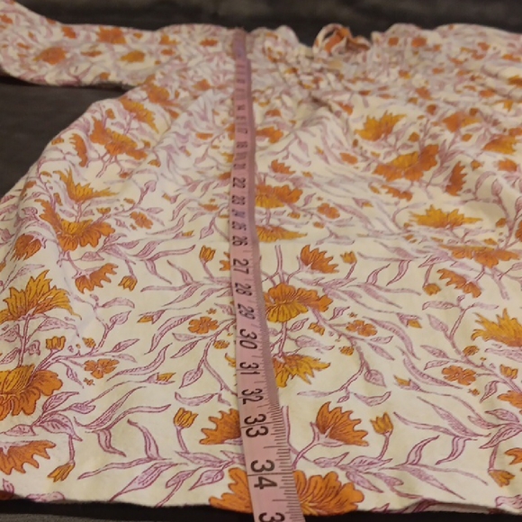 Universal Thread Babydoll Pink and Orange Floral Knee Length Dress - Picture 14 of 14